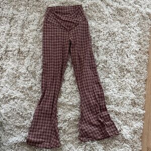 Aerie Brown Houndstooth Flare Leggings
